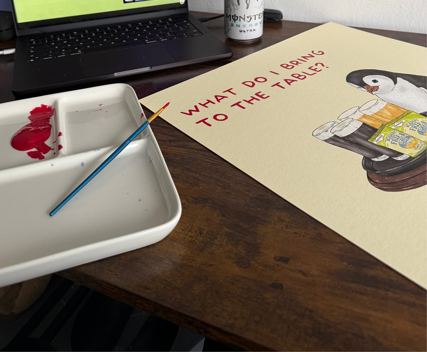 What I Bring To The Table (SIZE A2) - Hand Finished Framed Limited Edition Print