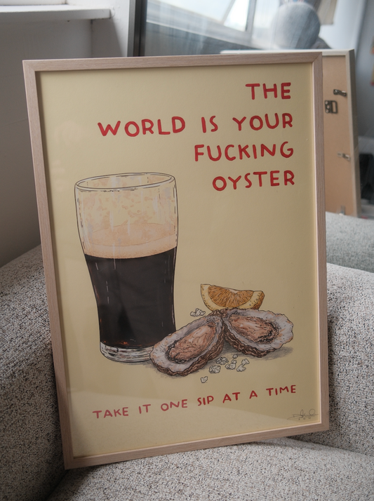 The World Is Your Oyster (SIZE A2) - Hand Finished Framed Limited Edition Print