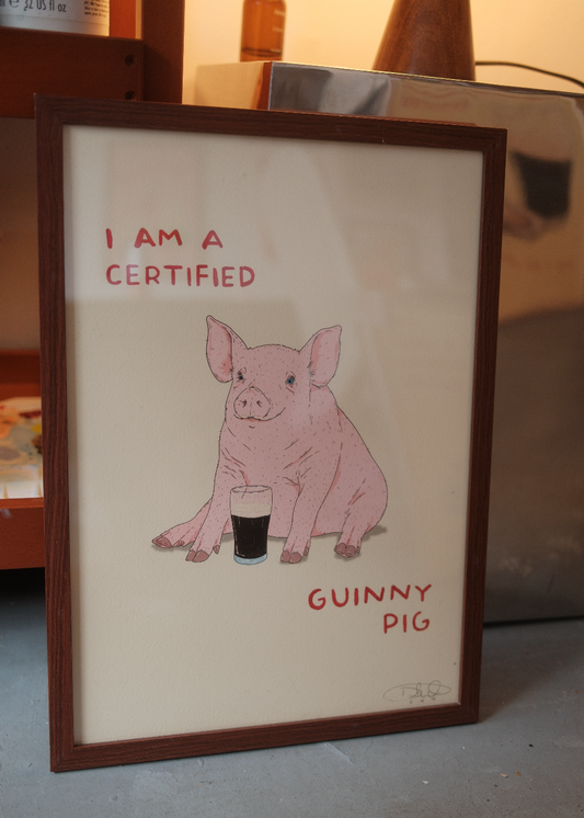 Certified Guinny Pig (SIZE A3) - Hand Finished Framed Limited Edition Print