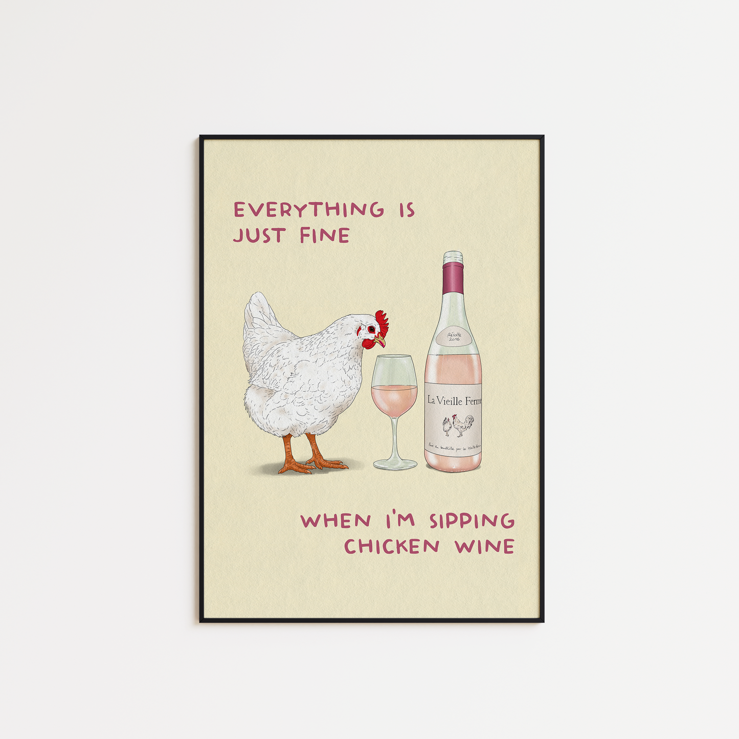 Chicken Wine Print