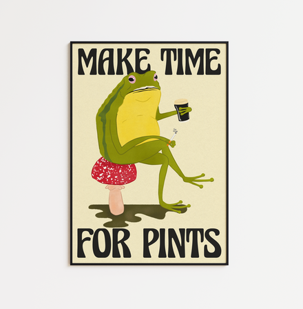 Frog with Pint - Stout or Beer Options