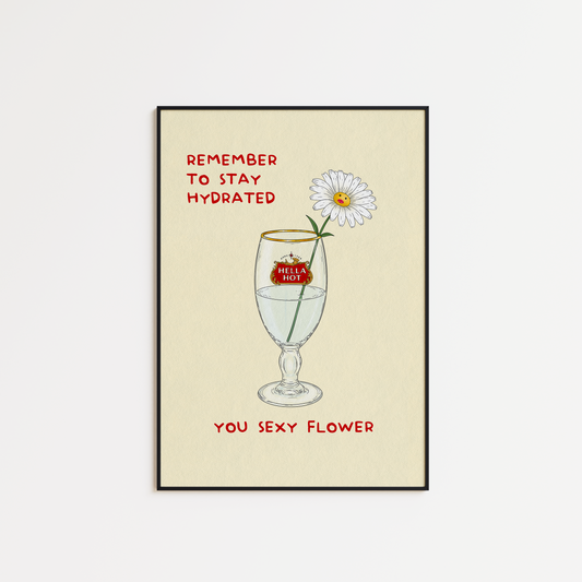 Stay Hydrated Flower Print