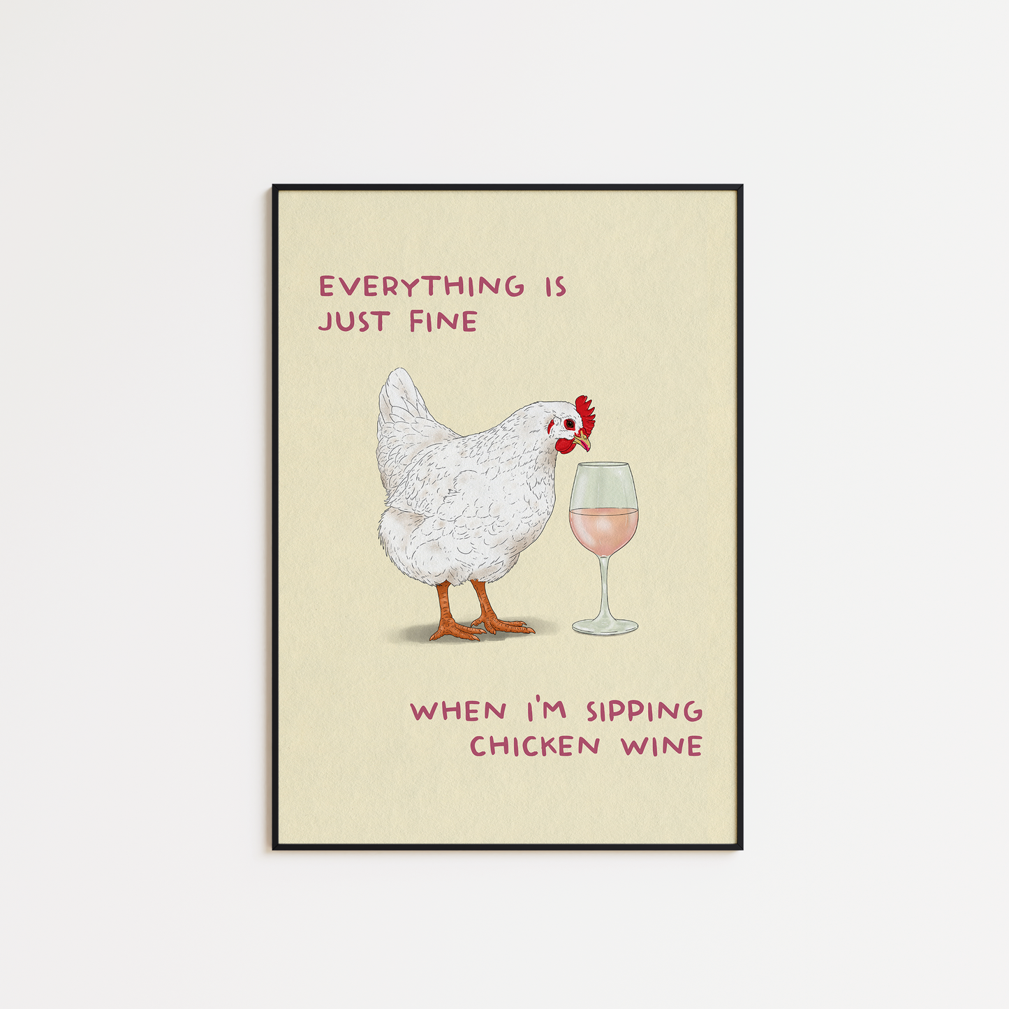 Chicken Wine Print