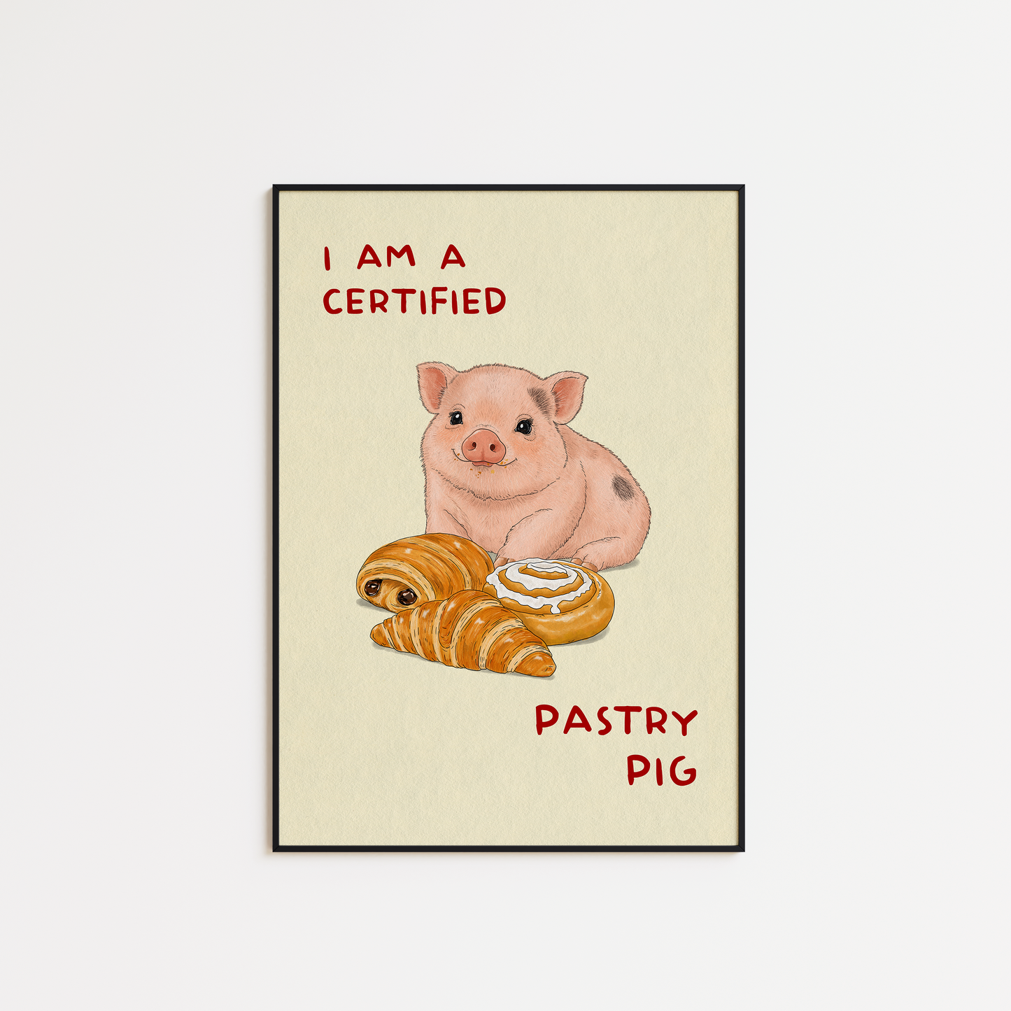 Pastry Pig - Croissant Print