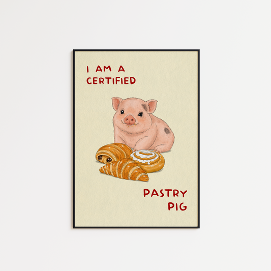 Pastry Pig - Croissant Print